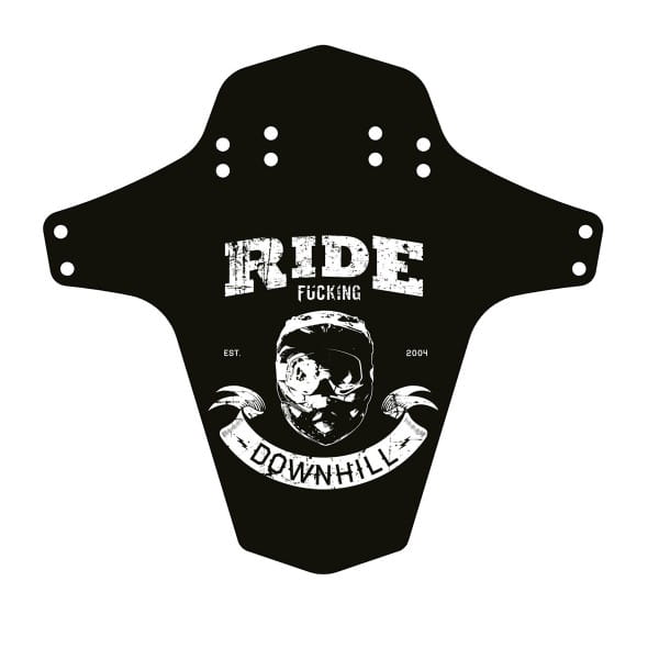 Ride F***ing Downhill Mudfender - Schwarz/Weiß