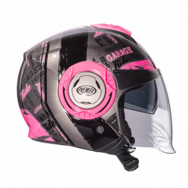 Jethelm Cool RD 18 - schwarz-grau-pink