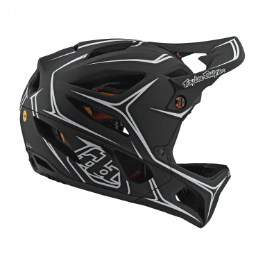 Stage Helmet (MIPS) Pinstripes Fullface Helmet - Black/White