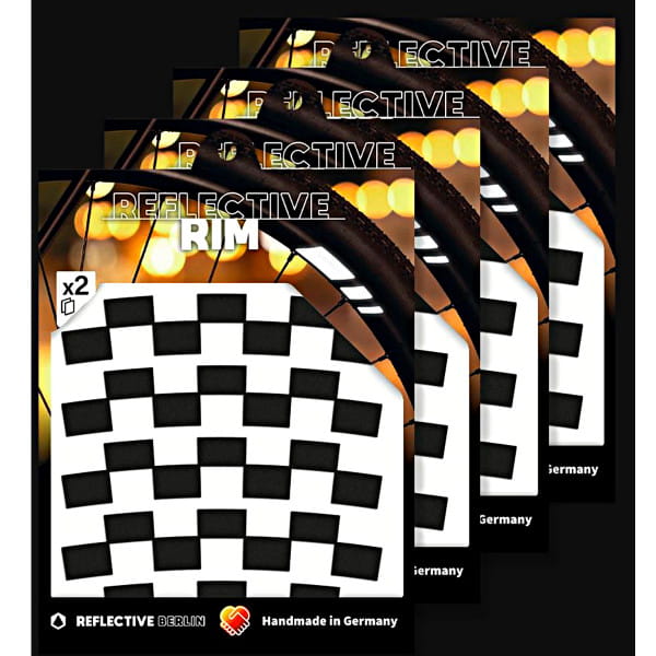 Set van 4 Reflecterende Rim Checkers - Zwart