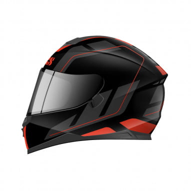 1100 2.0 motorcycle helmet matte black red