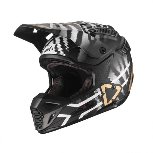 Casco de motocross GPX 5.5 Composite - negro-blanco-dorado