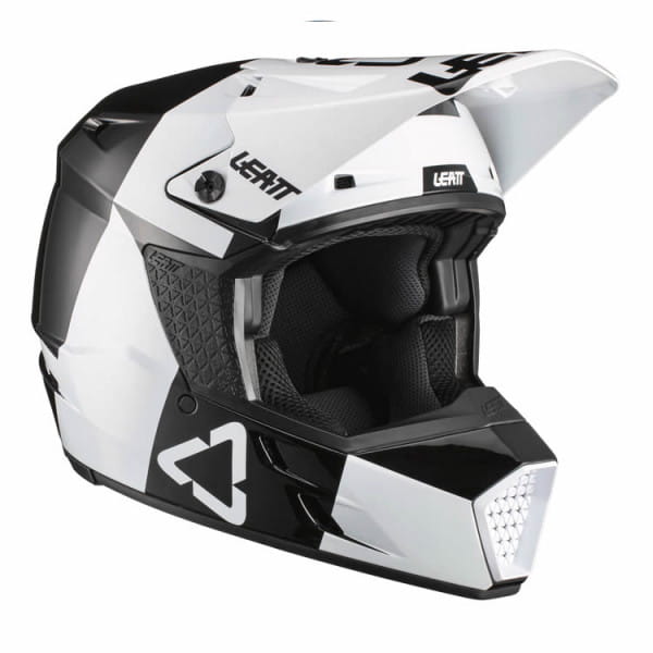 Casco motocross 3.5 Junior V21.3 - blanco-negro