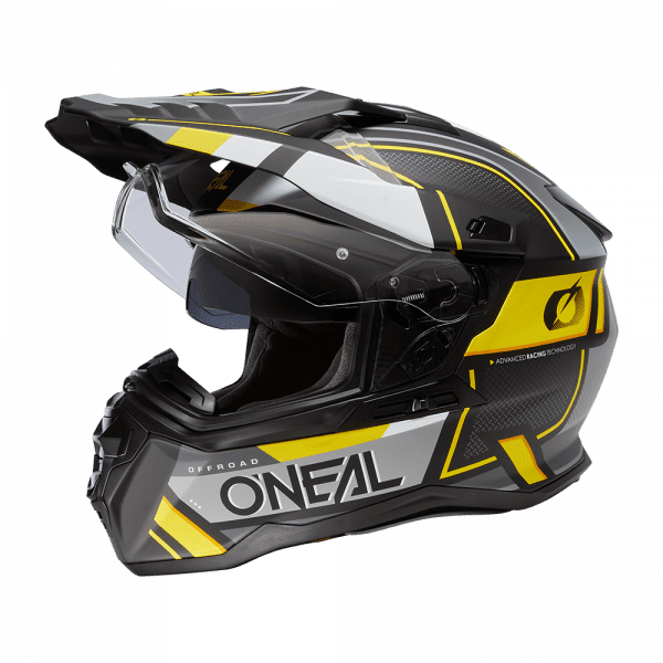 D-SRS Helm SQUARE zwart/grijs/neon geel