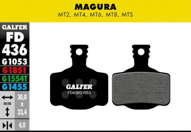 Plaquette de frein standard - Magura MT2, MT4, MT6, MT8, MTS