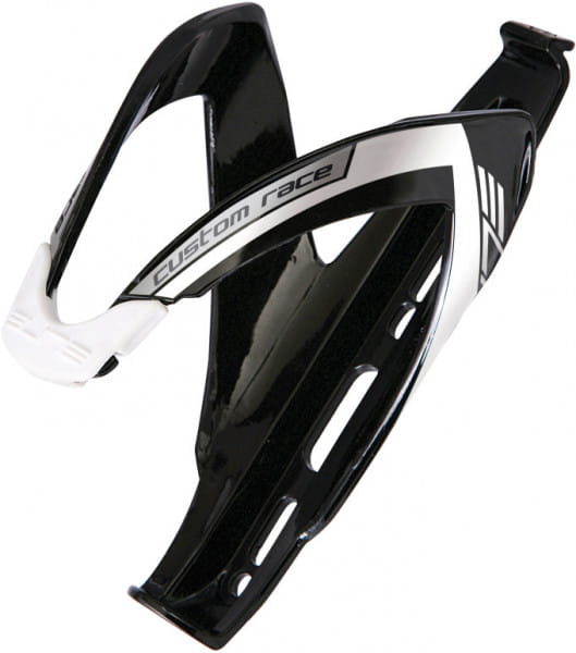 Custom Race bottle cage - black/white glossy