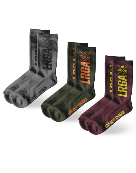 Technical Socks - 3 Pack Grey, Olive, Burgundy