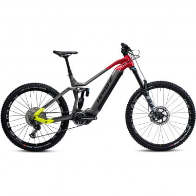 Nduro 7 MTB Fully - Gris brillant Rouge Lime Noir