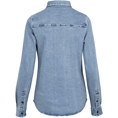 Camicia da donna in denim organico Carve Digger - Blu lavato