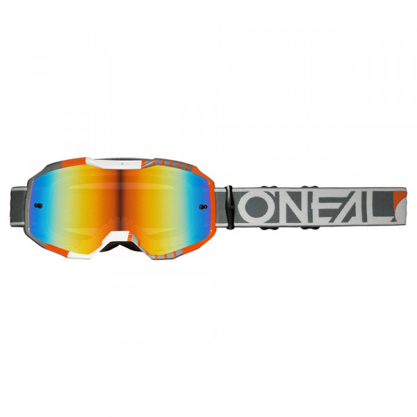 B-10 Goggle DUPLEX blanc/gris/orange - radium red