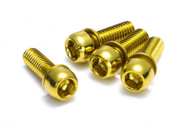 Screws set for disc brake M6 18mm - 4 pieces - gold