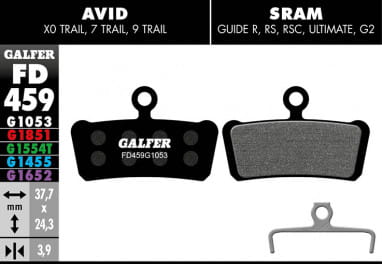 Standard Bremsbelag - Avid X0 Trail, 7 Trail, 9 Trail, SRAM Guide alle Modelle