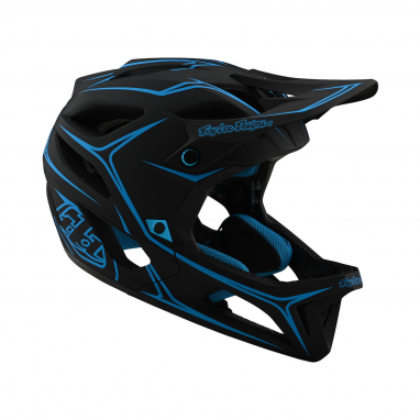 Stage Helmet (MIPS) Pinstripes Fullface-Helm - Schwarz/Blau