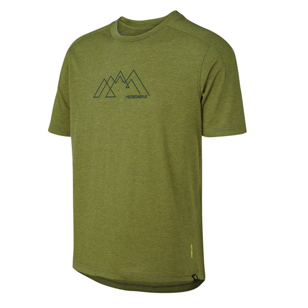 Flow Tech T-Shirt Mountainlogo - Olive Green