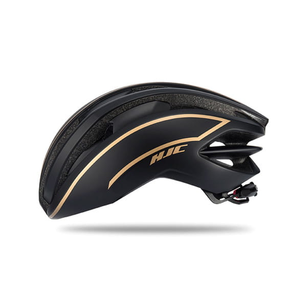 black and gold bike helmet