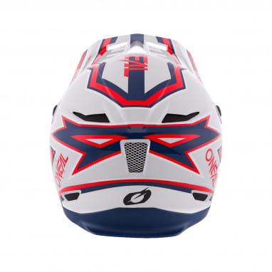 Fury Helmet Rapid - Fullface Helm - Silber/Rot