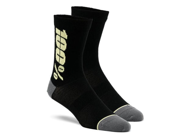 Rythym sokken (merino) - zwart/geel