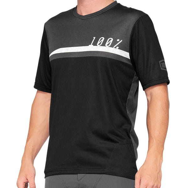 Airmatic - Short Sleeve Jersey - Black/Carchoal - Black/Grey/White