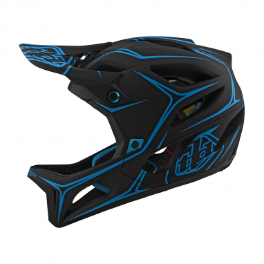Stage Helmet (MIPS) Pinstripes Fullface-Helm - Schwarz/Blau