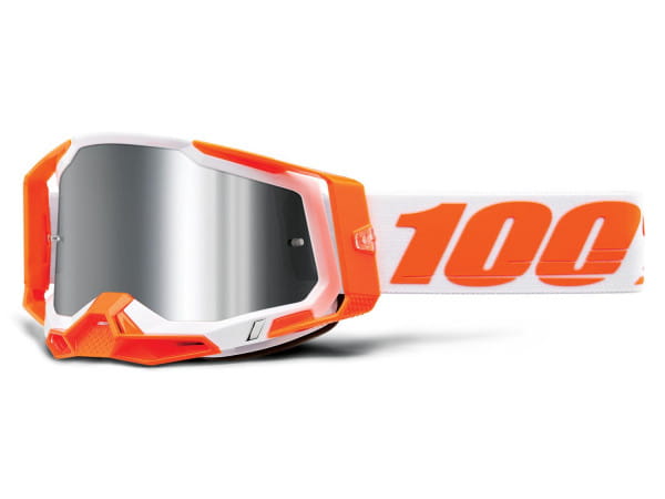 Racecraft 2 Goggle - Spiegellens - Oranje/Zilver Flash