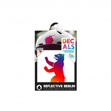 Reflecterende DECAL - Berlijn Beer - regenboog