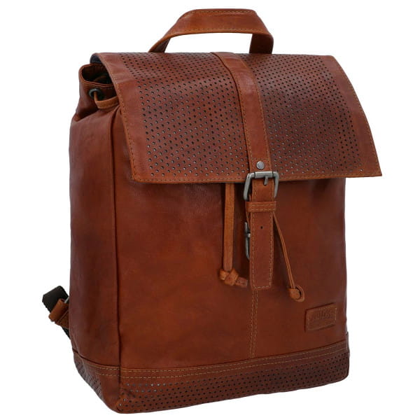 Christopher F. Leather Backpack - Brown