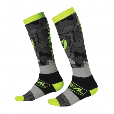 Pro MX Socks Camo V.22 - Gray / Neon Yellow