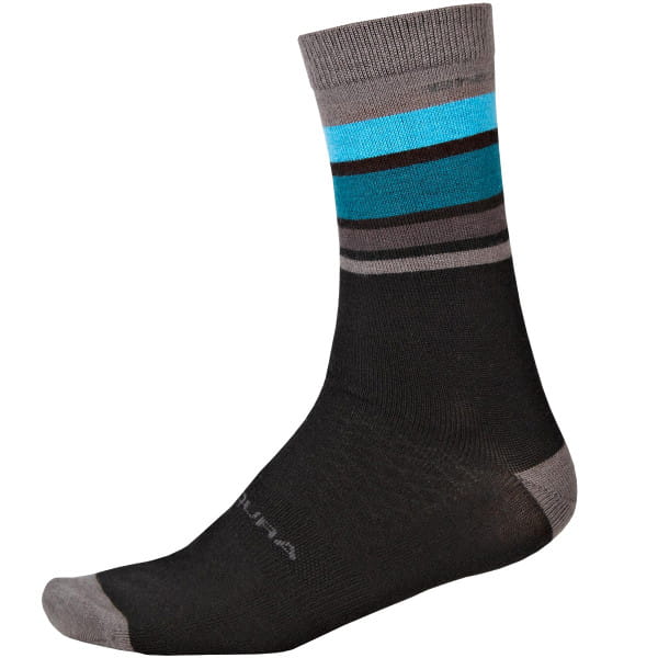 BaaBaa Merino Stripe Sokken - Zwart