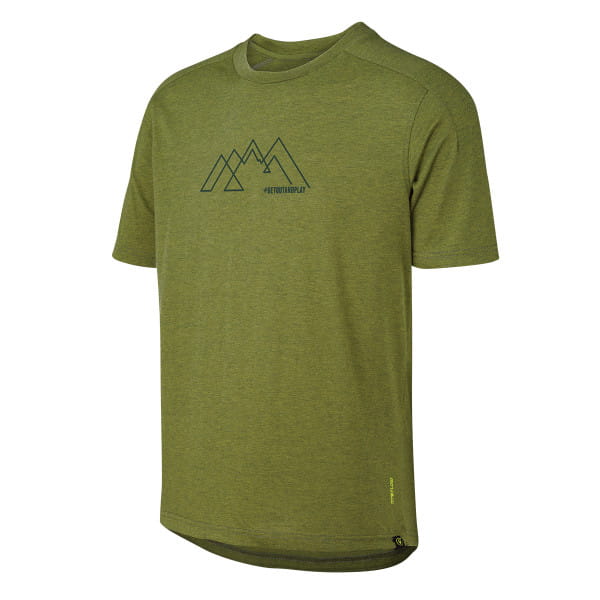 Flow Tech T-Shirt mit Mountaingrafik - Grün