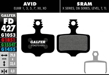 Standard brake pad - Avid Elixir, 1, 3, 5, 7, XX, XO