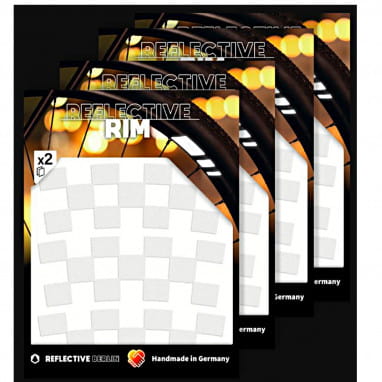 Pack of 4 Reflective Rim Checker - White