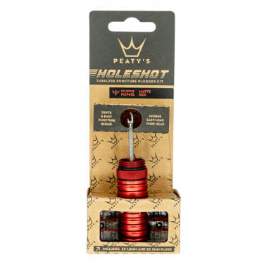 Holeshot Tubeless Puncture Plugger Kit -  Red