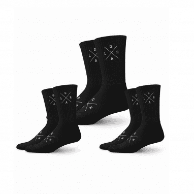 Cotton Sock X-Logo 3 Pack - Black/White