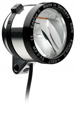 Edelux II LED headlight for hub dynamos-silver polished