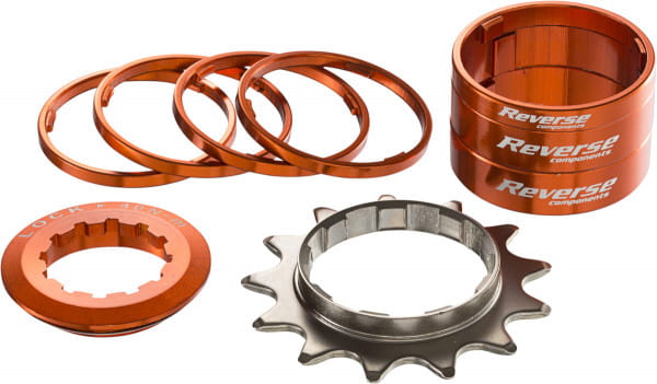 Singlespeed Kit 13T Sprocket + 7 Spacer - orange