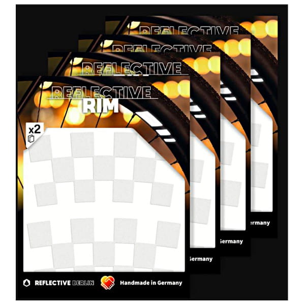 Pack of 4 Reflective Rim Checker - White