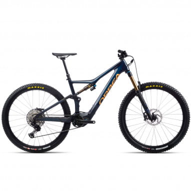 Rise M10 - 29 Inch Fully E-Bike - Carbon Blue/Red Gold