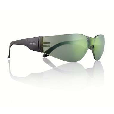 Brille schwarz - Gläser grün verspiegelt
