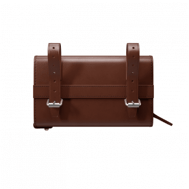 D-Shape Leather Saddle Bag - brown