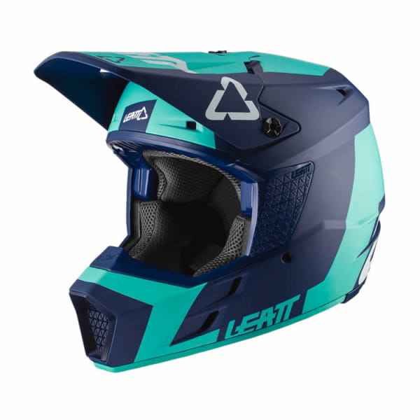 Casco motocross GPX 3.5 - verde-blu