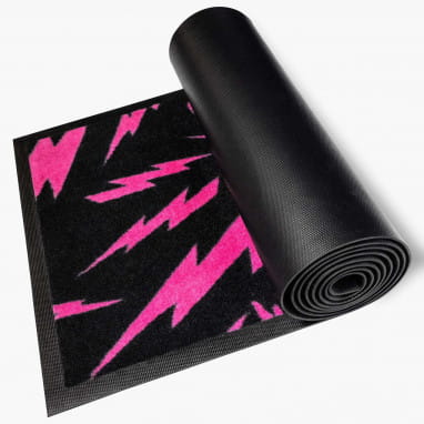 Alfombrilla para bicicleta / Alfombrilla absorbente para bicicleta (200 x 40 cm) - negro/rosa