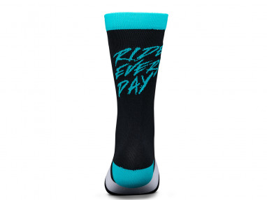 Ride Every Day Youth Socks - Black/Aqua