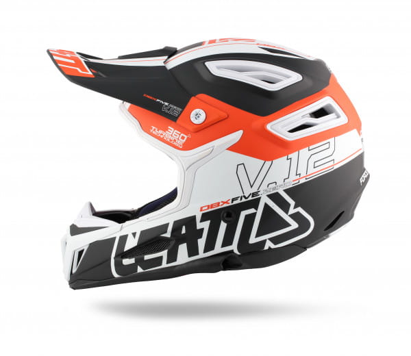 DBX 5.0 Composite Fullface Helm - Zwart/Wit/Oranje