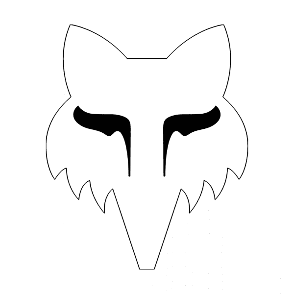 Sticker Fox Head - 3.8 cm - white