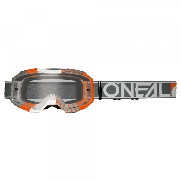 B-10 Goggle DUPLEX blanc/gris/orange - clear