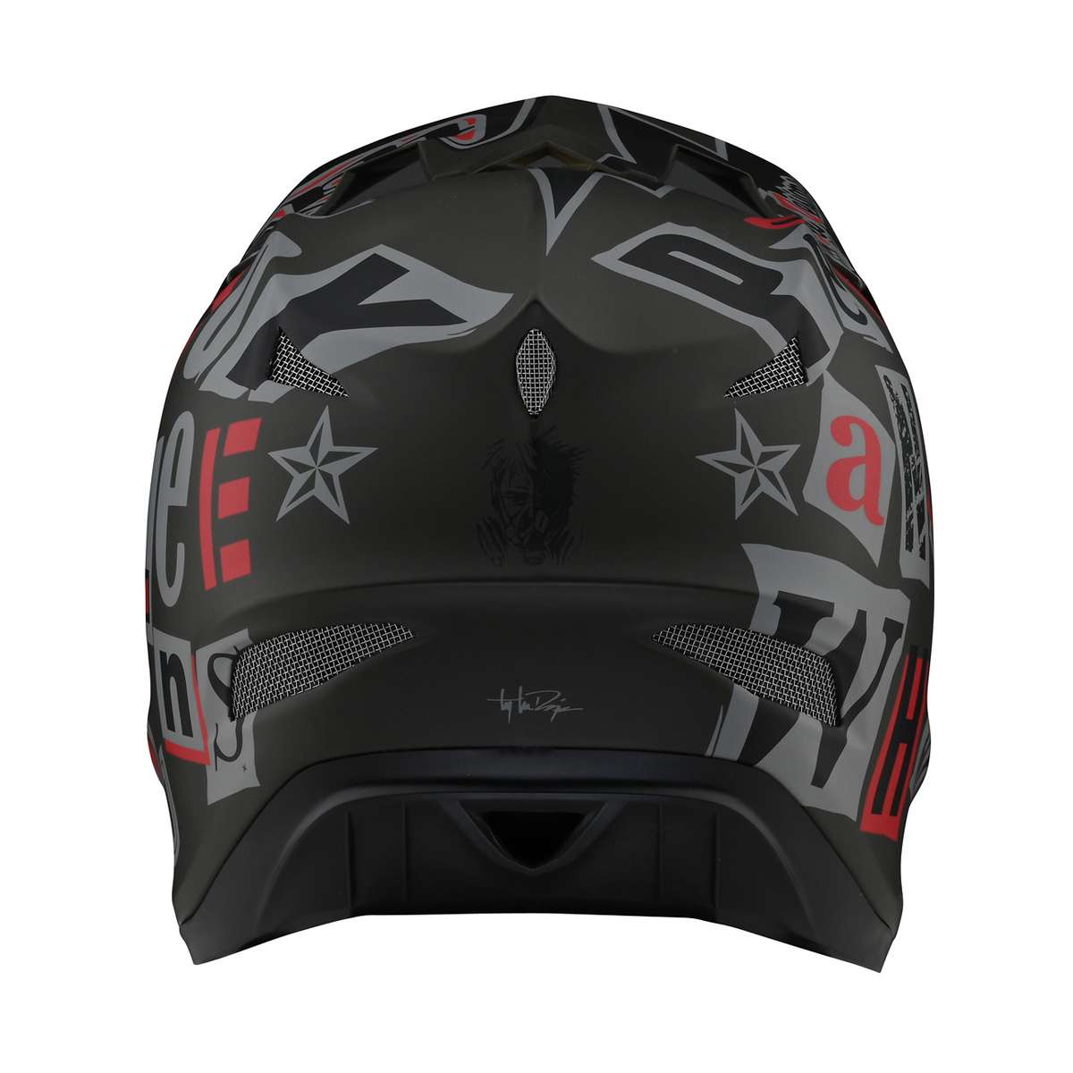 D3 Fiberlite Fullface Helmet Anarchy Olive Black Grey Red Green