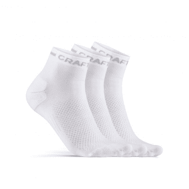 Core Dry Mid Socks 3-Pack - White