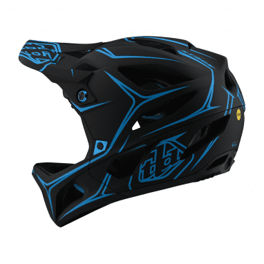 Stage Helmet (MIPS) Pinstripes Fullface-Helm - Schwarz/Blau
