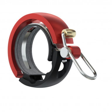 Oi Luxe Bike Bell - Black/Red - Large, 23.8mm-31.8mm