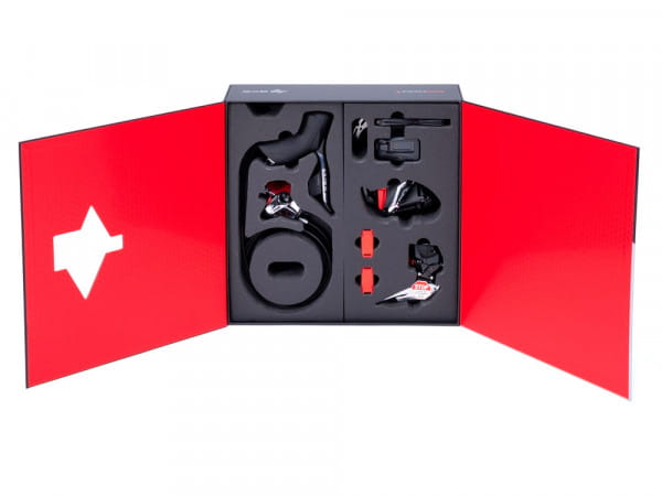 Kit RED eTap AXS 2-speed, zonder crank, hydr., 6-Bolt flat mount, 2-Delig incl. 160mm remschijven